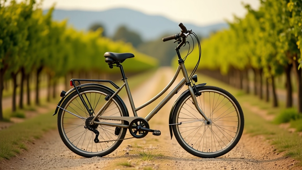 Detalle de una bicicleta de paseo cómoda con manillar ergonómico y asiento acolchado